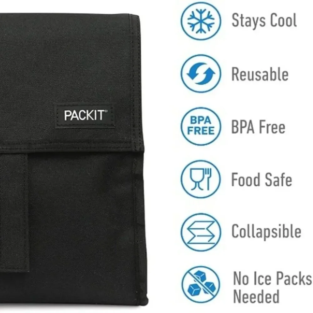 {2} Freezable Lunch Bags w/ Gel-Lined Walls & Zip Closure . Freezes Overnight